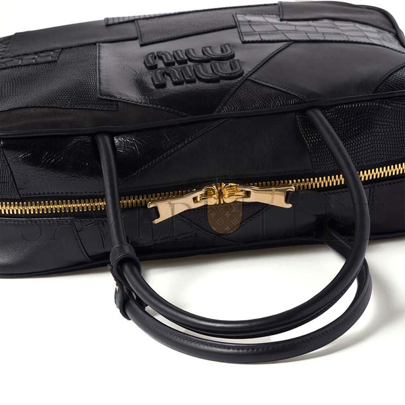 MIU MIU BEAU LEATHER PATCHWORK TOTE 5BB117 (34*21*12cm)